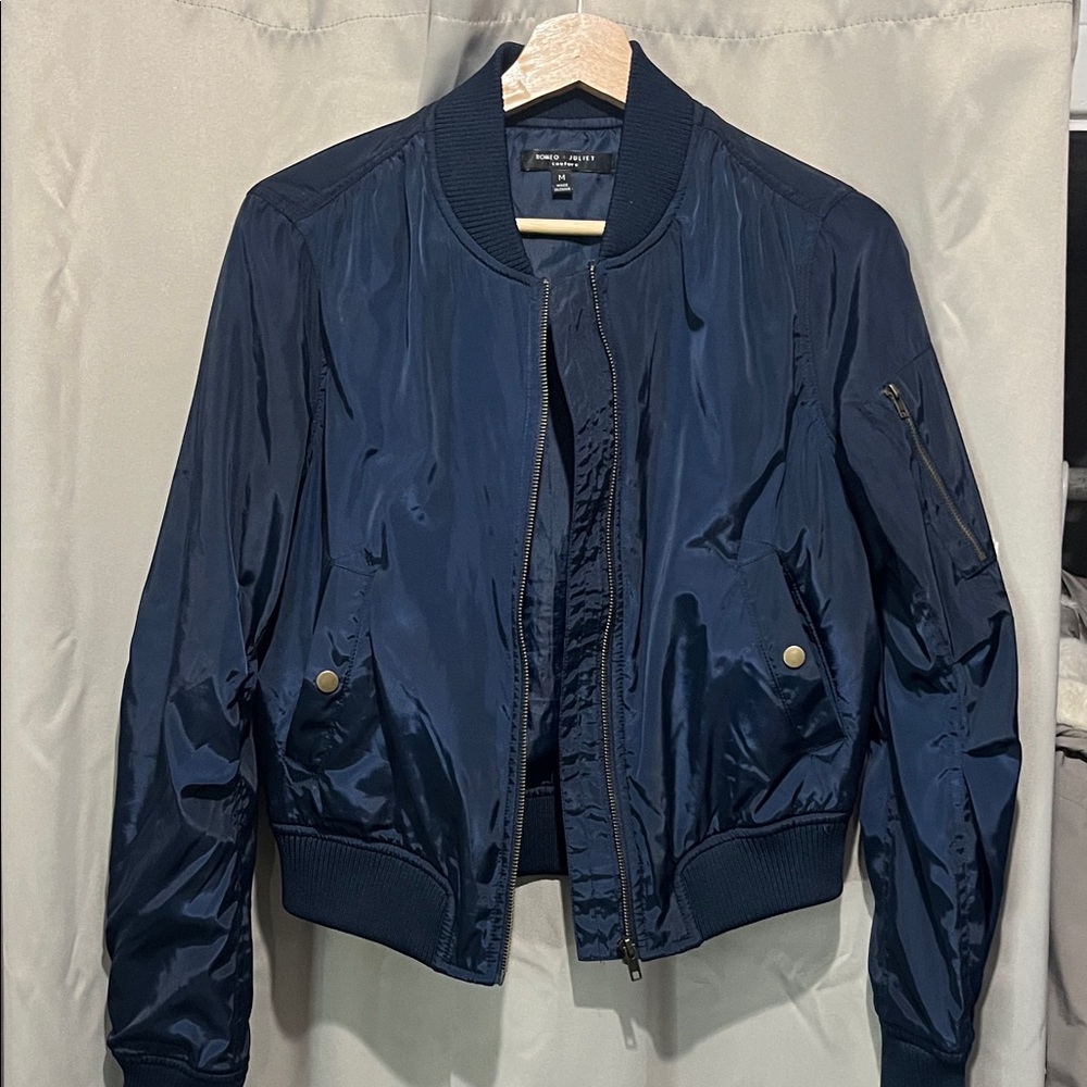 Romeo & Juliet Couture Deep Blue Bomber Jacket